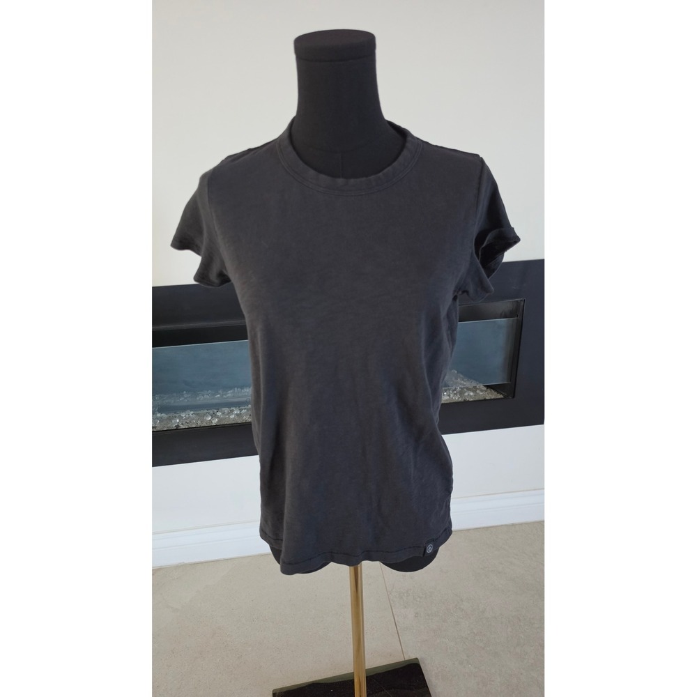 Rag & Bone New York Charcoal Gray Organic Cotton Back Seam T-Shirt Size M